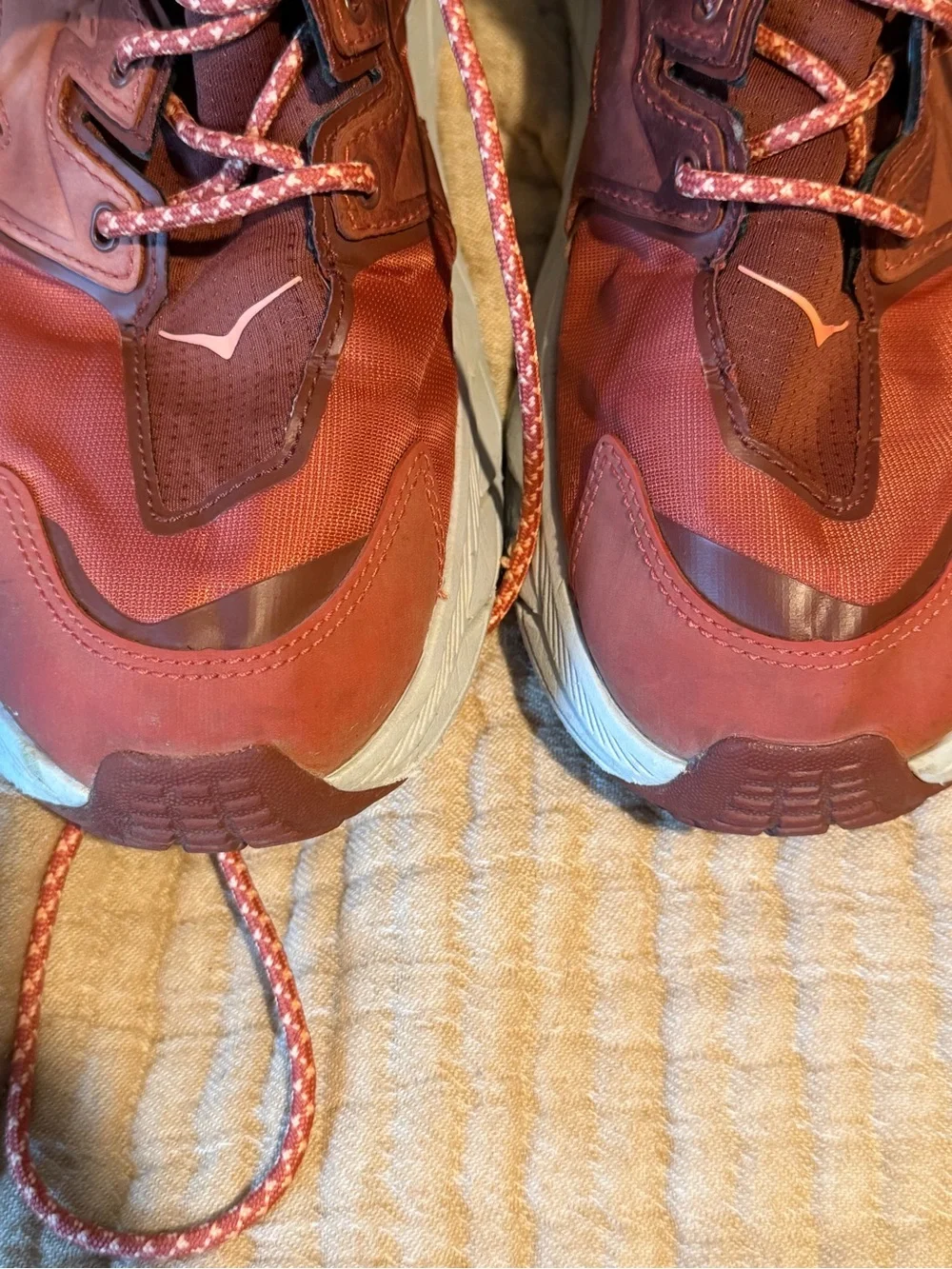 Hoka One One Kids Rust/Coral High-Top Trail Boots